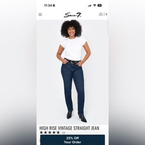 Seven7 Women's High Rise Jeans - Deep Blue